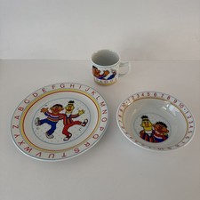 SESAME STREET Bert Ernie Muppets Alphabet Plate Bowl Dish Set JMP Marketing