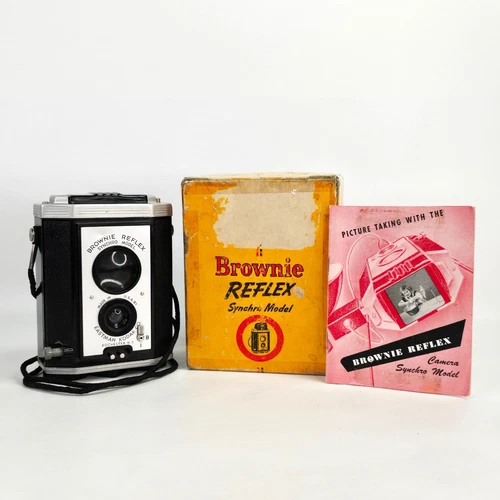 Kodak Brownie Reflex Synchro Model Camera In Original Box