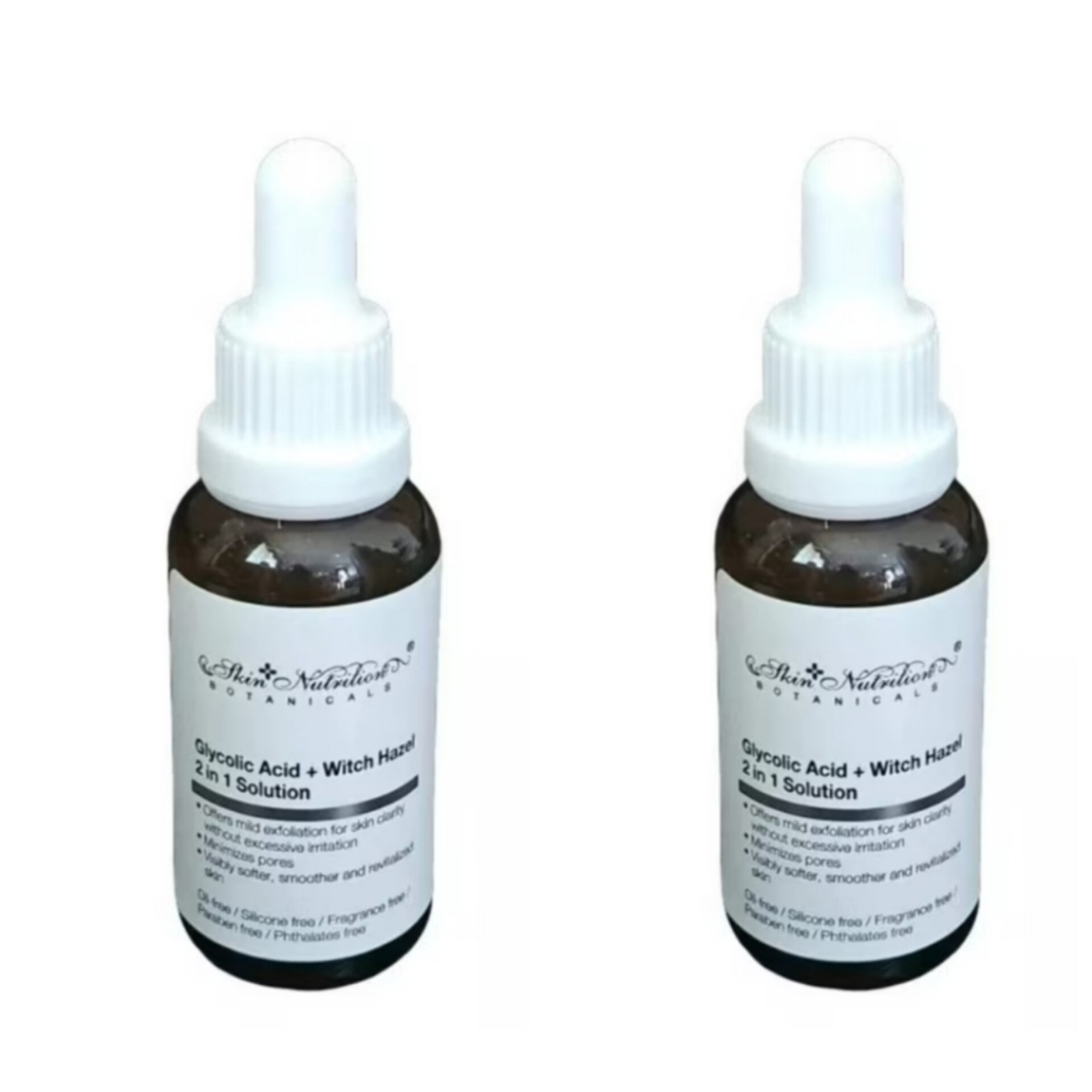 2-in-1 Glycolic Acid & Witch Hazel Solution by Skin Nutrition Botanicals - 1 fl oz Twin Pack