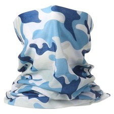 Summer Cooling Neck Gaiter Sun Protection Face Mask, Camo Blue-white