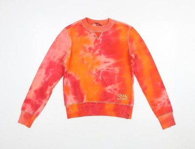 Mexx Damen Pullover Sweatshirt orange Batik Baumwolle Größe M