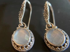 Sarda,Bali Handmade, Beautiful,Moonstone & Sterling Earrings