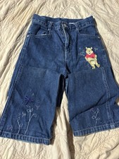 Vintage Pooh Disney Winnie the Pooh Girls Blue Denim Jeans Size 8