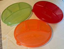 Easy Lunch Boxes Food Storage Containers Green, Orange, & Red Lunch/Meal Prep