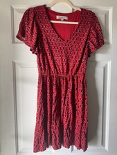 Loft Ann Taylor Size XS Red Patterned Dress Womens Clothing