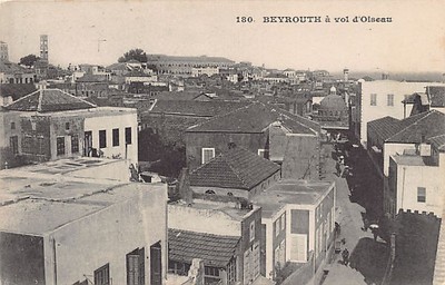 Lebanon - Beirut from a Bird's Eye View - Publ. Messageries Maritimes 180 - - Li