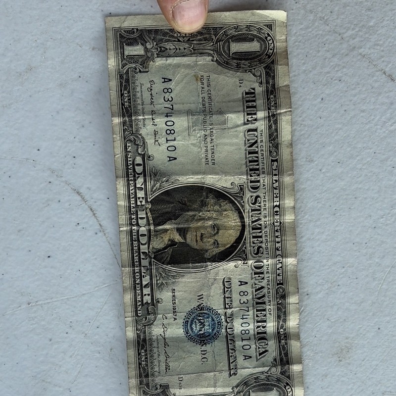 1957A United States $1 Banknote One Dollar Bill Circulated Uncertified