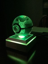 Pikachu LED Crystal Poke Ball Lamp