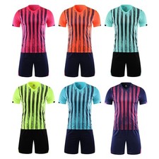 Kids Boys Set Short Sleeve Outfits Running Suit Sportswear Striped Jersey Top