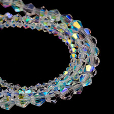 Bicone Crystal Beads Glass Jewelry Making 4mm AB 100Pcs Spacers Craft Beads