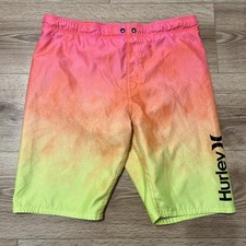 Hurley Boy s Phantom Gradiant Pink Yellow Orange Swim Trunks Size Large A42