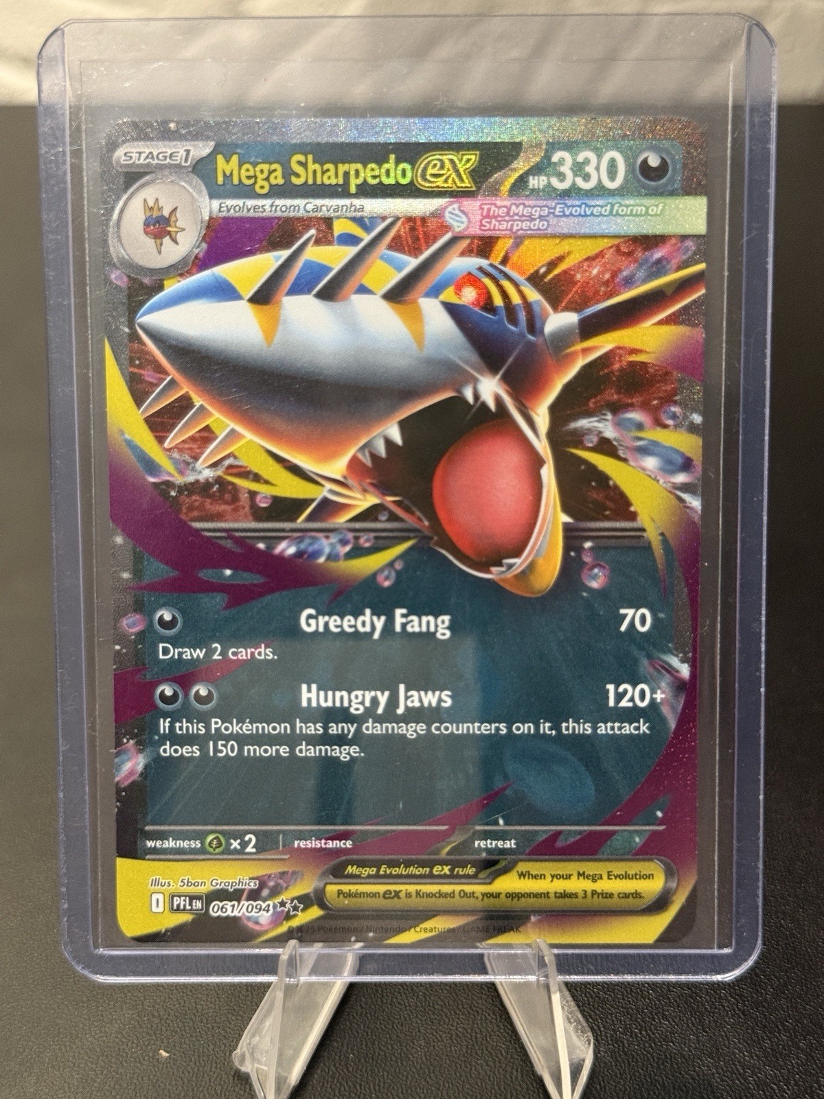 Mega Sharpedo ex 2025 Pokemon Phantasmal Flames - PFL EN #061/094 Double Rare