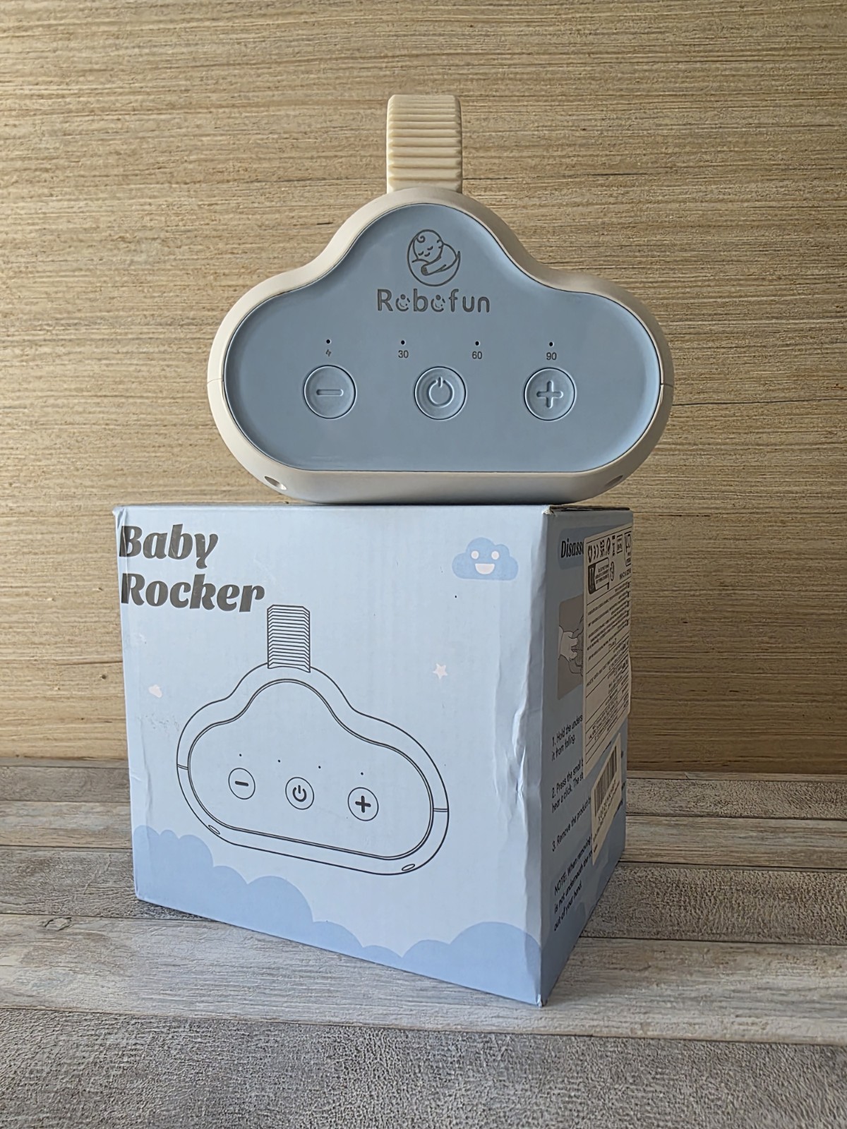 Robofun Baby Rocker dispositivo dondolo per culla portatile beige/azzurro