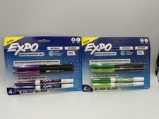 Expo Mixed Marker Set, Wet/Dry Erase, 2 Color, Fine Tip, 4 pcs per pack/2 packs 