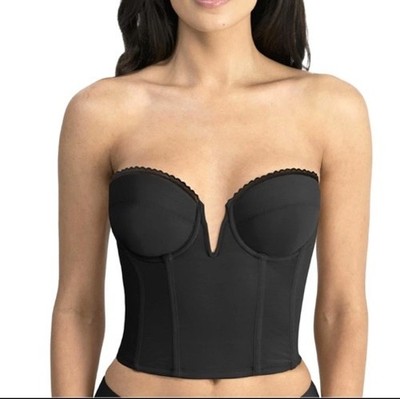 Dominique Valerie V Wire Backless Strapless Bridal Bra 6390 Black 44D 44  D NWT