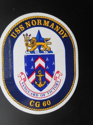 Aufkleber - Sticker - USS NORMANDY  CG 60 - hoch ca 12,5 cm  breit ca 10 cm NAVY