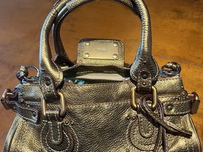 Chloe paddington bag metallic gold, number sewn into lining 02