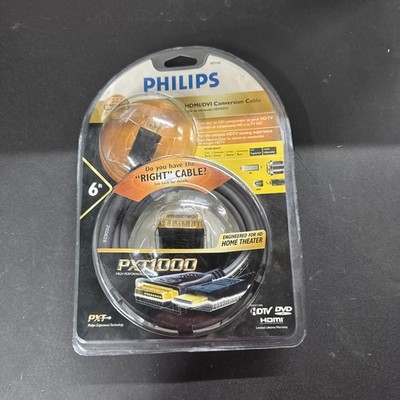 Philips PXT1196 24K Gold HDMI/DVI Conversion Cable 6 ft PXT1000 High Performance