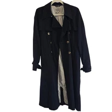 Baum Und Pferdgarten Navy Trench Coat Double Breasted Full Length Size 38