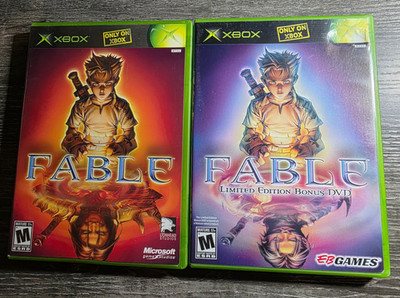 XBOX : FABLE & LIMITED EDITION BONUS DVD CIB EB GAMES Lot Of 2 Complete TESTED