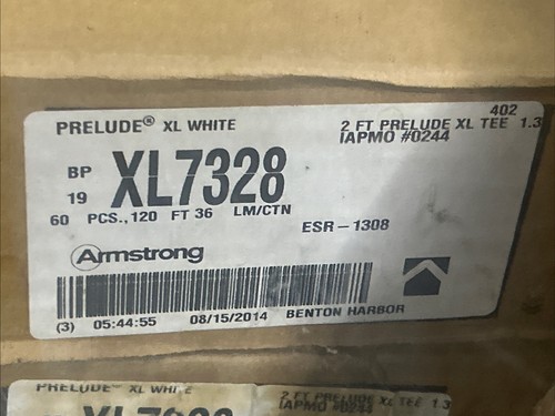 Box of 60 Armstrong XL7328WHT Prelude XL 2ft Ceiling grid Cross Tee white - Picture 2 of 2