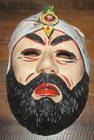EARLY VINTAGE HALLOWEEN MASK BEARDED GENIE TURBIN THIN PLASTIC — photo 1