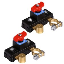 2PCS Car Battery Disconnect Switch 12V 24V 100Amps Brass Rotary Battery Cut