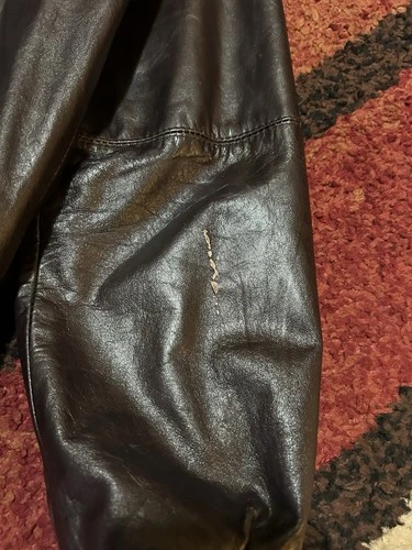 Vintage 1980s Members Only Satin Lined Dark Brown Leather Bomber Jacket Size 36 image 6