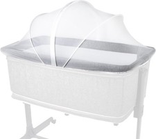 Bassinet Cover to Keep Cats Out, Mosquito Net Cover with 2-Way Zipper for Baby
