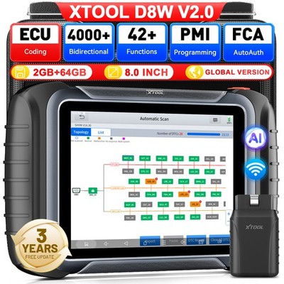 2026 XTOOL D8W V2.0 Bi-directional Diagnostic Tool Full System OBD2 Scanner Auto