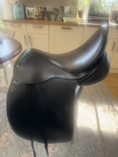 Black Ideal Rebecca Dressage Horse Riding Saddle 17.5" XW good condition