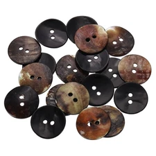 20Pcs Shell Buttons, 20mm 2 Hole Mother of Pearl Sewing Buttons, Black