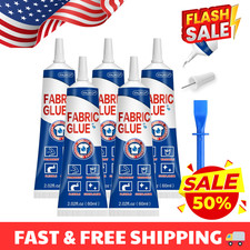 5x60ML Fabric Glue for Clothing Permanent Washable, Liquid Stitch Fabric