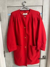 Valentino Woll Cashmere Trench Coat Red Vintage 80's Women Size 38