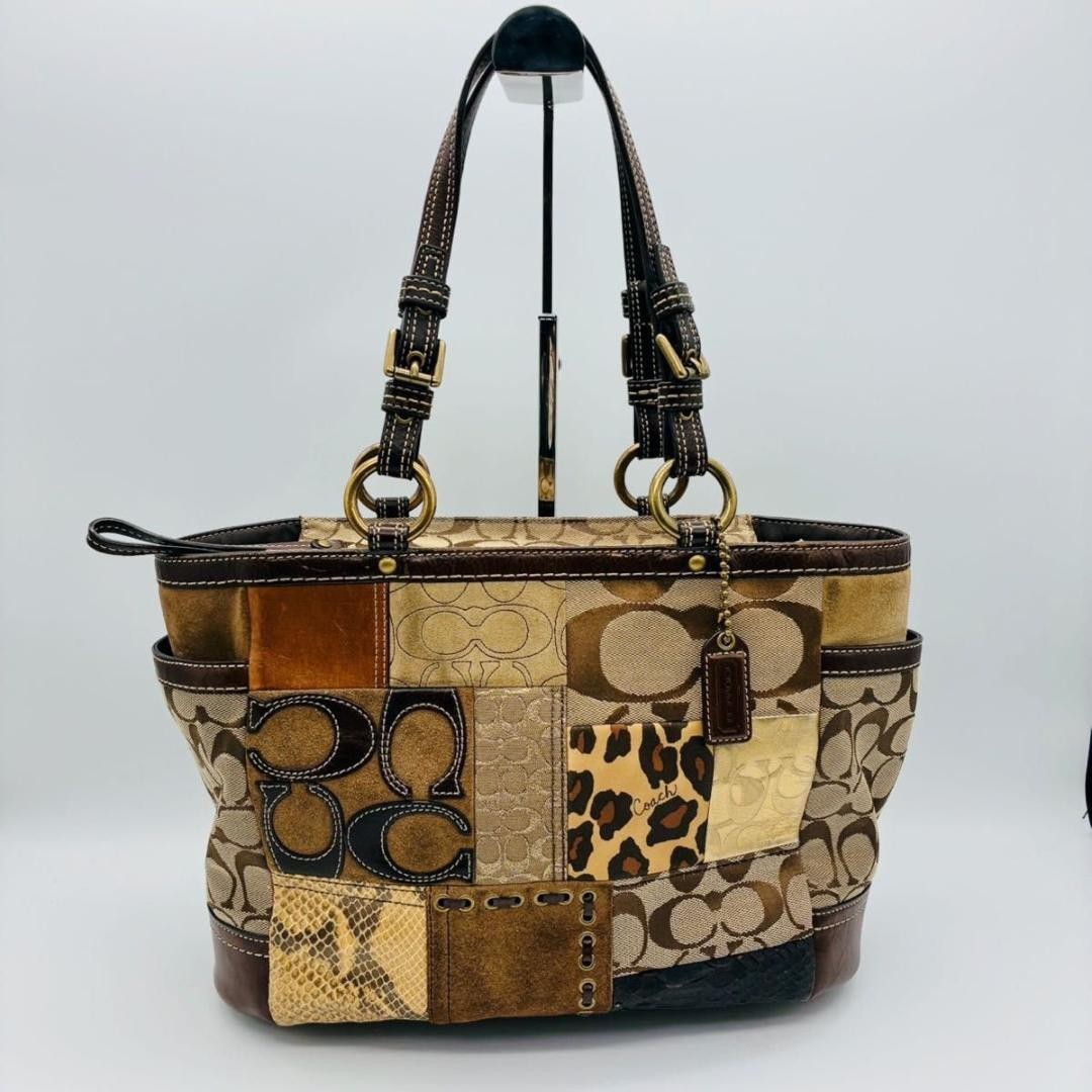 Coach Patchwork Leopard Print Shoulder - image 2