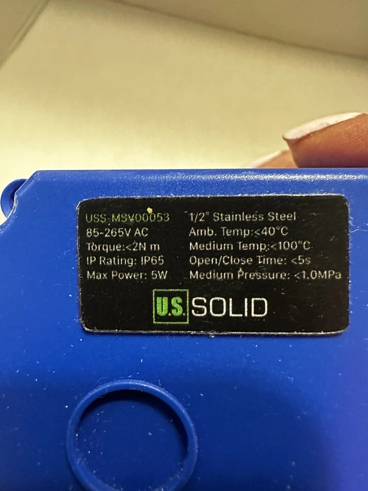 U.S. Solid 1/2" NPT Motorized Ball Valve N/C 110/115/120/220/240VAC 2-Wire SS304 - Image 2 of 2