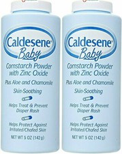 Caldesene Baby Cornstarch Powder with Zinc Oxide, Diaper rash, 5 Ounce 2 Pack 