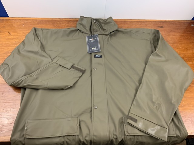 Helly Hansen Impertech Deluxe Rain Jacket Olive Green Mens XXL 2XL New W/ Tags | eBay