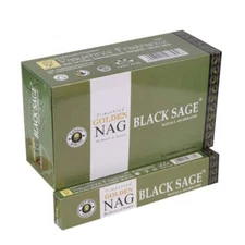 Golden Nag Black Sage Incense Sticks Agarbatti Pack of 12X15 GRAM Each 180GM Box