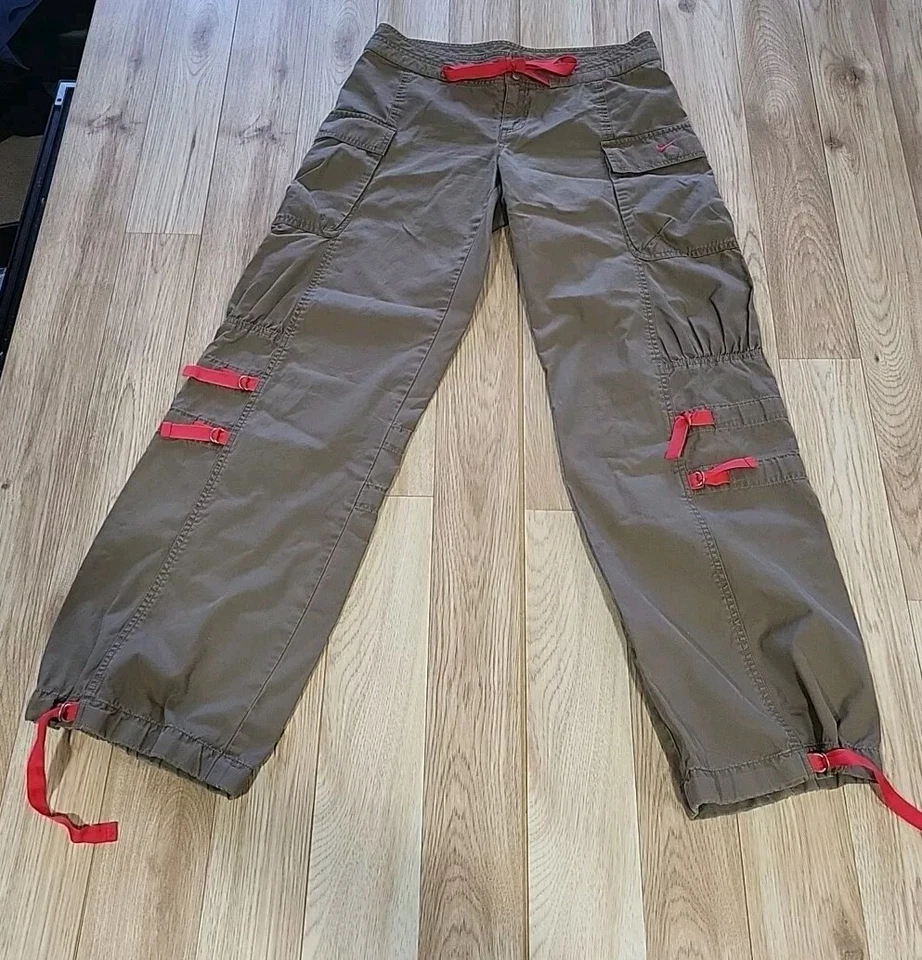 Pantalones de golf Nike cintura 32"x 30" para mujer marrón cargo capri altos para mujer con cinturón Foto 4 de 4