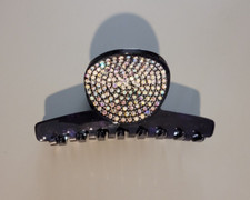 Crystal Rhinestone Black Hair Clip, Claw - 2" H x 4" L