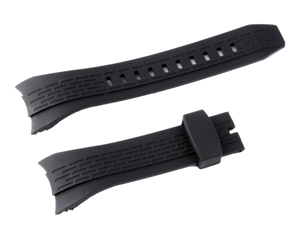 New Silicone Rubber Black Watch Band Strap For Seiko Velatura