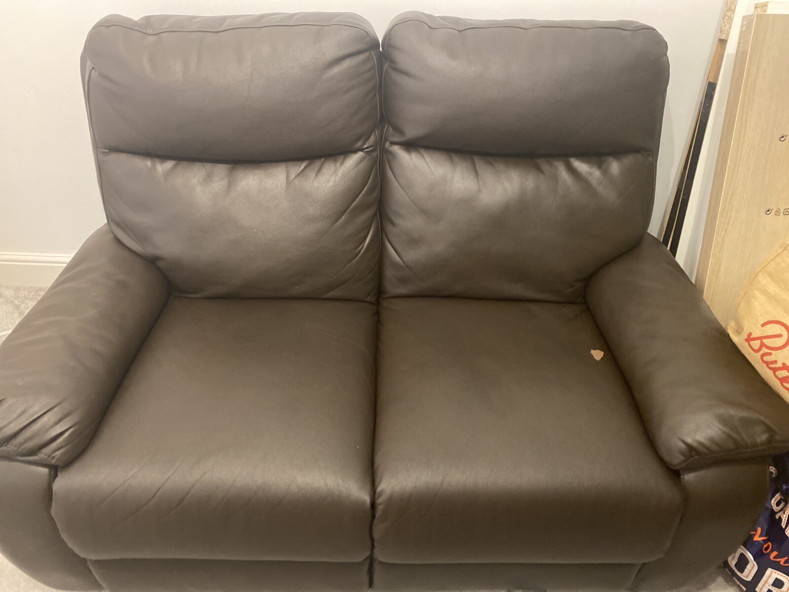 brown leather sofa used 2 seater eBay