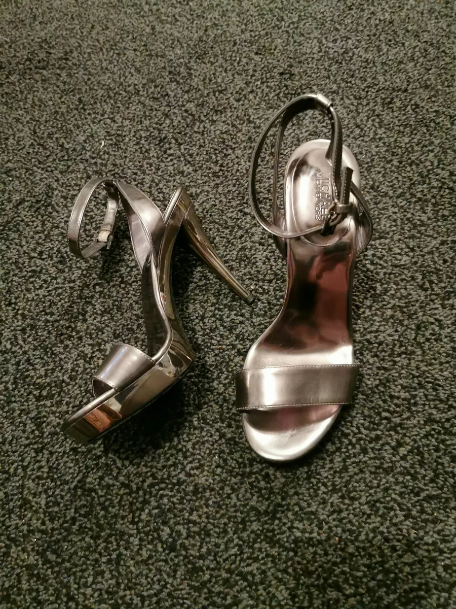 Ladies UK4 Michael Kors Metallic Bronze Chrome Platform Heels