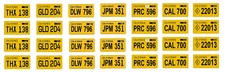 1/24 1/25 scale model car California American Graffiti license plates tags 1:25
