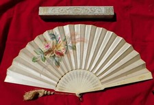 FAN EVENTAL IMPORTANT STICKS AND SILK HAND FAN, XIX th