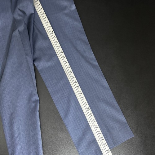 Custom Tailored J. Hilburn Men's Suit 47R 36W Blue Check 100% Wool Loro Piana - Picture 9 of 16