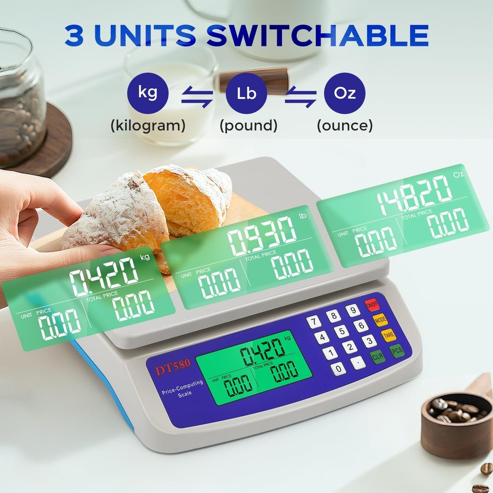 Bilancia Pesa Prezzi Bonvoisin 30kg - Bilancia Commerciale Digitale Con Piatto Acciaio, Tara E Conteggio Pezzi - Foto 4