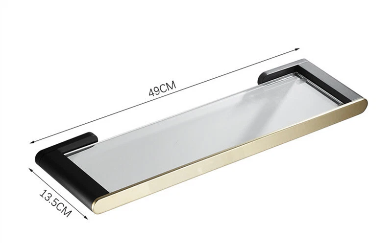 Carrito de ducha de latón + vidrio organizador de baño estante ducha hogar cocina soporte Foto 2 de 2