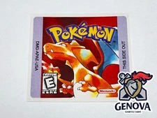 Pokemon Red Version Game Boy Replacement Game Label Sticker Precut
